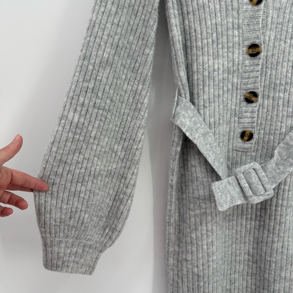 Tularosa Goji Belted Rib Sweater Dress in Gray Size S - Picture 7 of 11